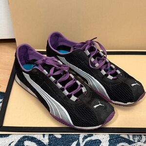 Puma Women's Black Purple & Silver Athletic Sneaker Shoes Size 9
